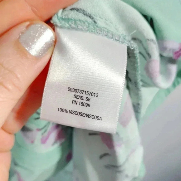 CLEARANCE Simply Emma Top Blouse Botanical Pink Green Lightweight Flowy 1X - Picture 7 of 13